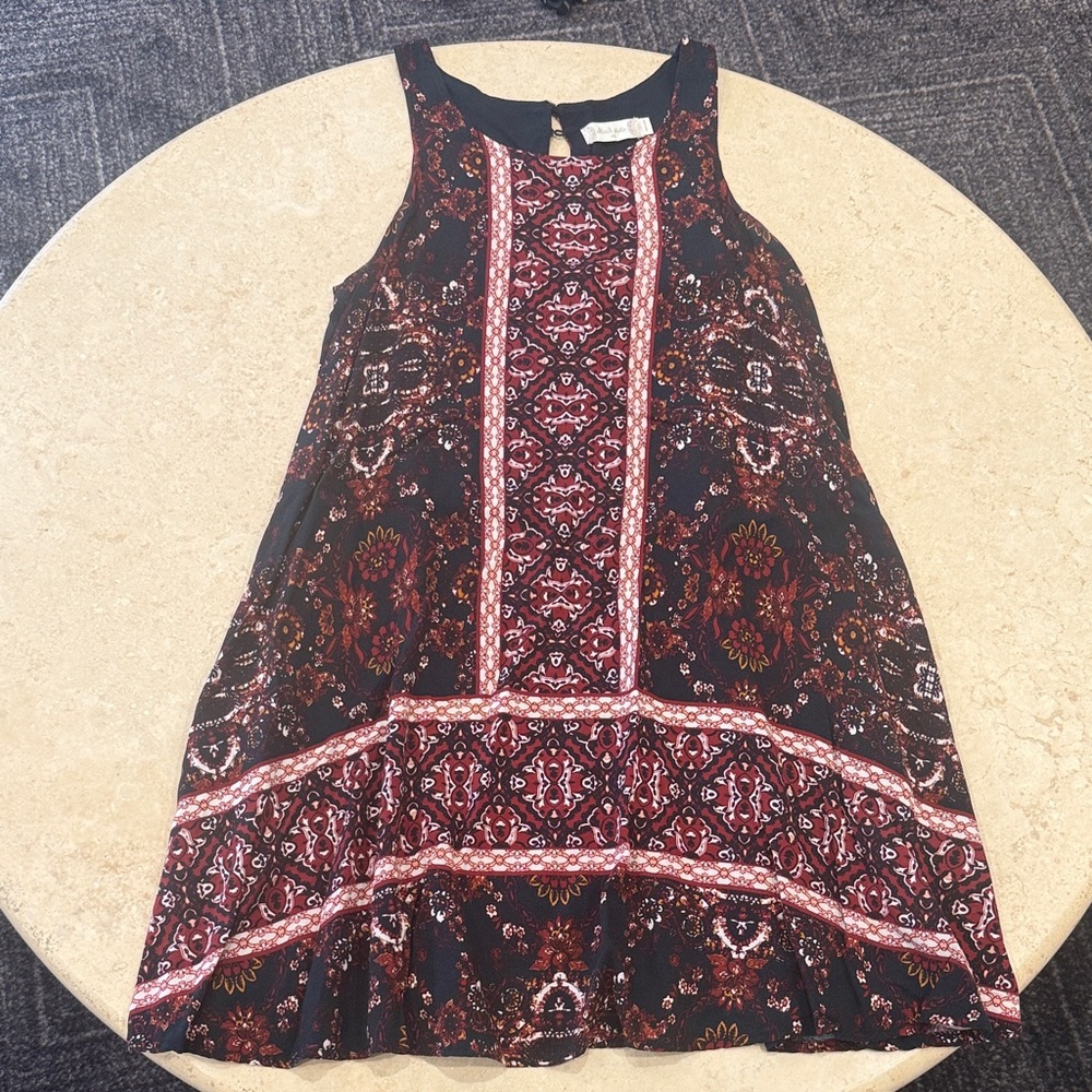 Altar'd State Red and Black Patterned Dress
